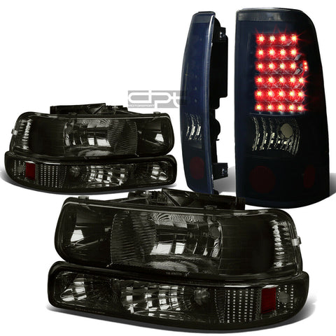 99-02 SILVERADO SMOKED CLEAR HEADLIGHT+BUMP
