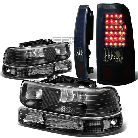 99-02 SILVERADO BLACK HEADLIGHT+CLEA