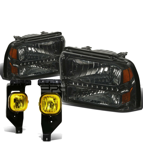 05-07 SUPERDUTY SMOKED TINTED LED HEADLIGHT+AMBE