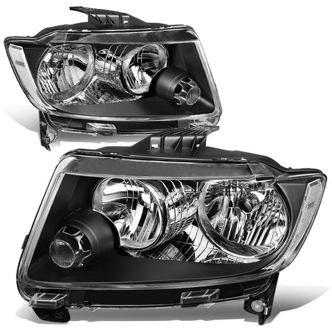 11-13 Jeep Grand Cherokee WK2 Pair Black Housing Clear Side Headlight/Lamp