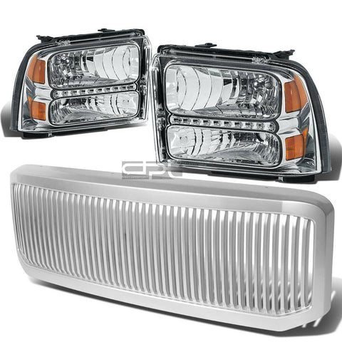 05-07 SUPERDUTY CHROME HEADLIGHT+LED+