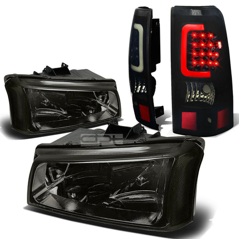 03-07 SILVERADO SMOKED+CLEAR SIGNAL HEADLIGHT+BLAC