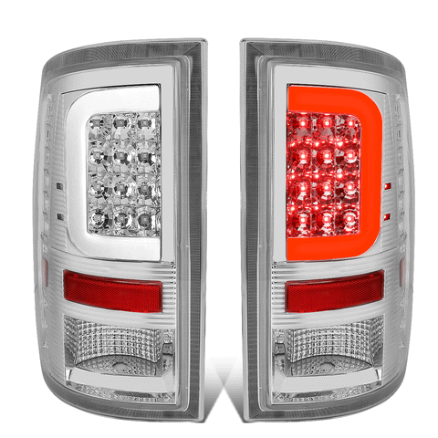 2009-2017 Ram 1500 2500 Truck LED C-Tube Bar Tail Brake Light Lamp Chrome