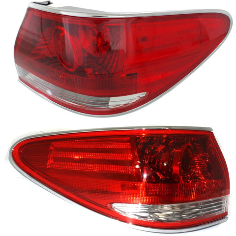 Halogen Tail Light Set For 2005 Lexus ES330 Clear & Red Lens 2Pcs