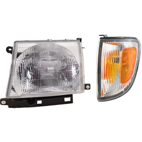 Headlight Kit For 1997-2000 Toyota Tacoma Driver Side with Corner Light RWD