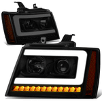 [LED Sequential Signal] 07-14 Tahoe Suburban 3D DRL Projector Headlight Lamps