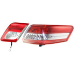 Tail Light Set For 2010-2011 Toyota Camry LH RH Inner Outer Clear/Red Halogen