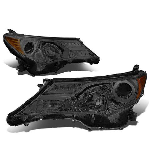 2013-2015 Toyota RAV4 Pair Smoked Housing Amber Corner Projector Headlight