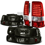 99-02 SILVERADO SMOKE CLEAR HEADLIGHT+BUMP