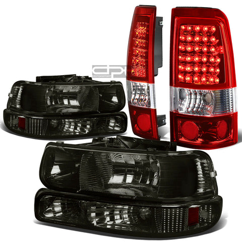 99-02 SILVERADO SMOKE CLEAR HEADLIGHT+BUMP