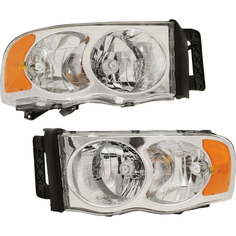 Headlight Assembly Set For 2002-05 Dodge Ram 1500 2003-05 Ram 2500 Left Right