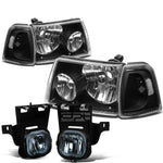 06-07 RANGER BLACK CLEAR HEADLIGHT+TURN SIGNAL LAMP+SMOKED OE FOG LIGHT