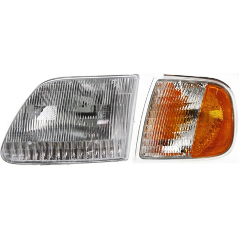 Headlight Kit For 1997-2003 Ford F-150 1997-1999 F-250 Left 2pc CAPA