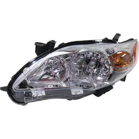 Headlight For 2011 2012 2013 Toyota Corolla Left Chrome Housing With Bulb