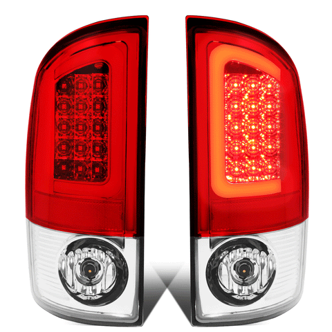 2002-2006 Dodge Ram 1500 2500 3500 Pair LED C-Tube Tail Brake Light Lamp Red