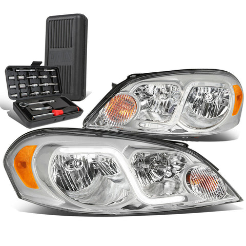 2006-2016 Chevy Impala Limited LED Bar Headlight Lamp+Tool Box Chrome/Amber