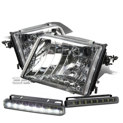 CHROME HOUSING CRYSTAL LENS HEAD+SMOKE LED FOG LIGHT KIT  93-97 D RANGER