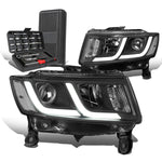 2014-2016 Grand Cherokee Pair LED Black Clear Projector Headlights+Too