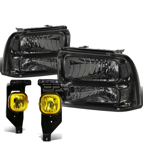 05-07 SUPERDUTY SMOKED CLEAR HEADLIGHT+TRUN SIGNAL LAMP+AMBER OE FOG LIGHT