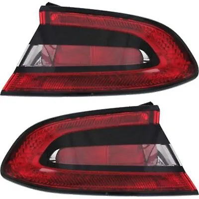 Halogen Tail Light Set For 2013-2016 Dodge Dart Outer Clear/Red w/ Bulbs 2Pcs