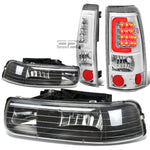 99-02 SILVERADO BLACK CRYSTAL HEADLIGHT+CORN