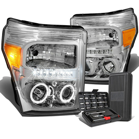 2011-2016 d Super Duty LED Halo Ring Projector Headlights+Too