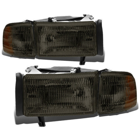 1994-2002 Dodge Ram Pickup OE Style Smoked Housing Headlight+Corn