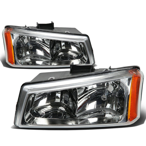 2003-2006 Chevy Silverado Chrome Housing Amber Corner Upper Headlight/Lamp