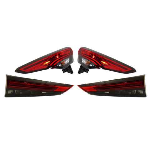 Tail Light Set For 2020-2021 Toyota Highlander LH RH Inner Outer Clear/Red LED