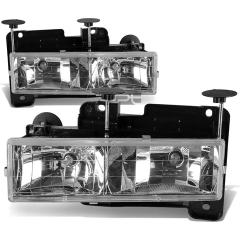 88-98 Gmc C/K Sierra Pickup Truck 1500/2500/3500 Chrome Headlights+Lam