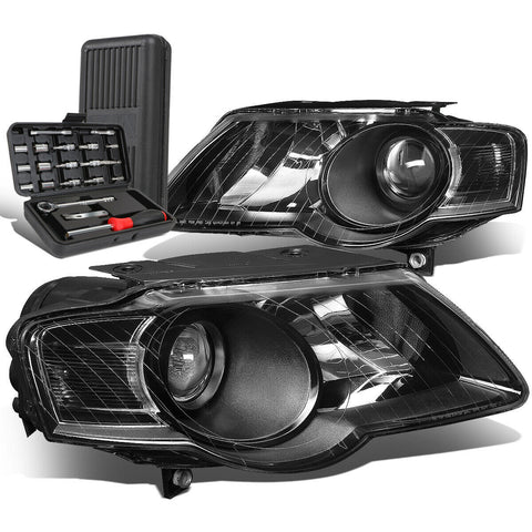 2006-2010 Volkswagen Jetta Pair Black/Clear Side Headlight Lamps+Tool Box