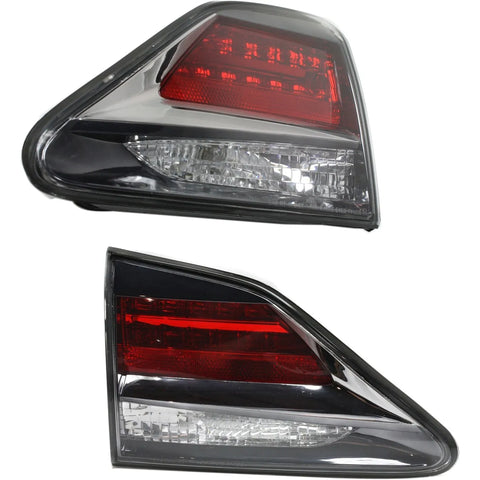 Tail Light Set For 2013-2015 Lexus RX350 RX450h LH RH Inner Clear/Red Halogen