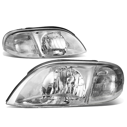 1999-2003 d Windstar Headlight Headlamp Lamps Left + Right Chrome Clear