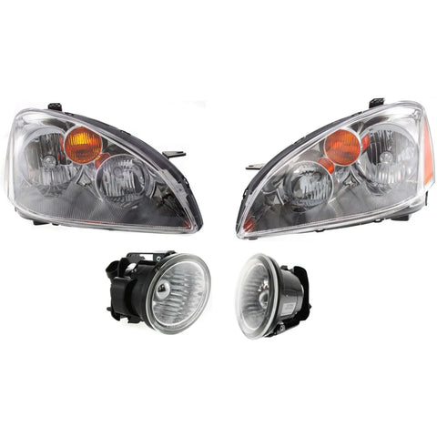 Headlight Kit For 2002-2004 Nissan Altima Driver and Passenger Side Clear Lens