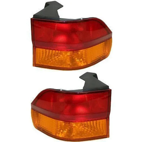 Halogen Tail Light Set For 2002-2004 Honda Odyssey Outer Amber/Red w/ Bulbs 2Pcs