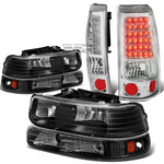 99-02 SILVERADO BLACK CRYSTAL HEADLIGHT+BUMP