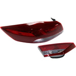 Tail Light Set For 2017-2018 Hyundai Elantra LH Inner Outer Clear/Red/LED