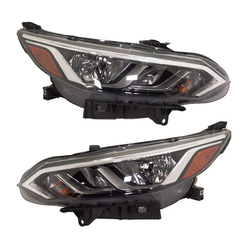 Headlight Set For 2020-2021 Nissan Sentra Driver and Passenger Side Halogen