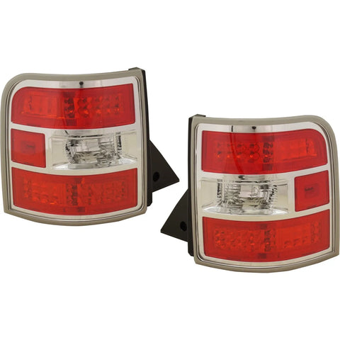 Tail Light Set For 2009-2011 Ford Flex Left and Right Clear/Red LED CAPA