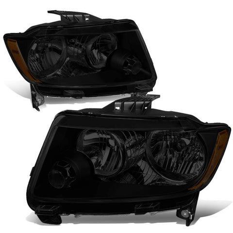 11-13 Jeep Grand Cherokee WK2 Pair Tinted Housing Amber Side Headlight/Lamp