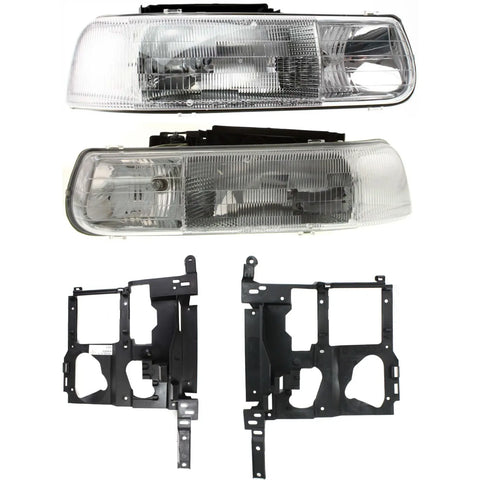 Halogen Headlight Kit For 2001-2002 Chevy Silverado 2500 HD Left & Right w/Bulb