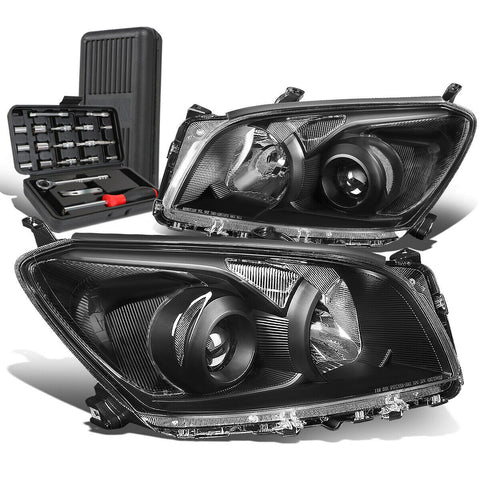 2009-2012 Toyota RAV4 Black Clear SideProjector Headlight Lamps+Tool Box