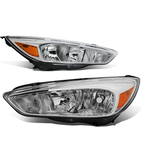 2015-2018 d Focus Gen3 Pair Chrome Housing Amber Side Headlight/Lamp Set