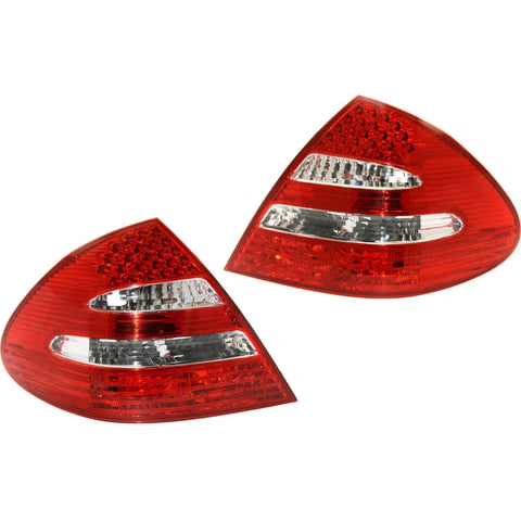 LED Tail Light Set For 2003-2006 Mercedes Benz Sedan E320 Clear & Red Lens 2Pcs