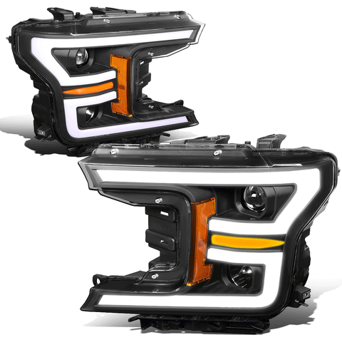 2018-2020 d F-150 LED Sequential Signal Projector Headlight Black/Amber