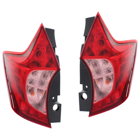 Halogen Tail Light Set For 2014-2017 Nissan Versa Note Clear/Red w/Bulbs 2Pcs