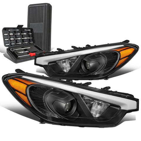 2014-2016 te 5 Koup Black/Amber Side Projector Headlight Lamps+Tool Box