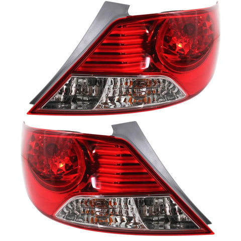 Halogen Tail Light Set For 2012-2014 Hyundai Accent Clear/Red w/ Bulbs 2Pcs
