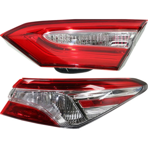 Tail Light Set For 2018-2019 Toyota Camry Left Right Inner Outer Halogen CAPA