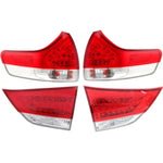 Tail Light Set For 2012-2014 Toyota Sienna LH RH Inner Outer Clear/Red CAPA
